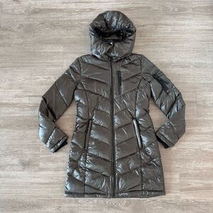 NWOT Andrew Marc Packable Lightweight Premium Down Gray Puffer Jacket, XS